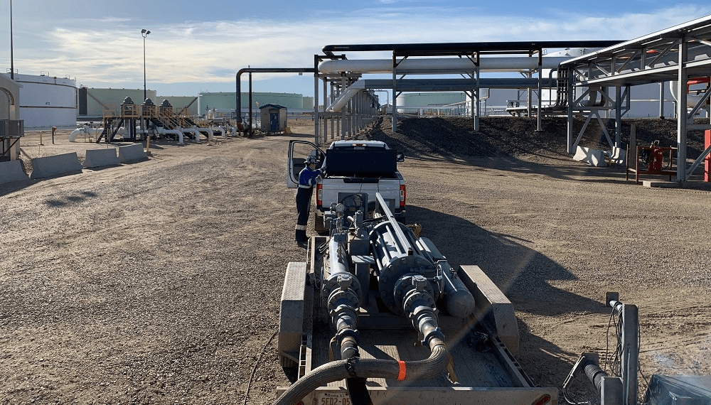 Mobile meter proving unit performing on-site calibration at fuel terminal